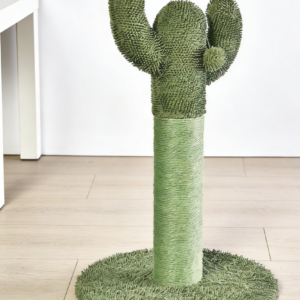 Green Cactus Cat Scratching Post with Sisal and Dangling Ball (Four Pack)