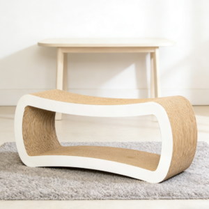 White Multi-Level Cardboard Cat Scratching Board and Lounge