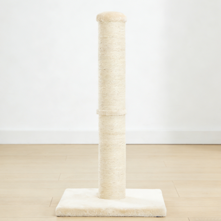 Beige Cat Scratching Post Tree with Natural Sisal Rope (Four Pack)