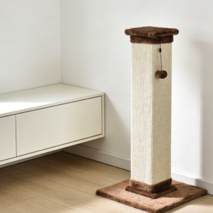 Brown Cat Scratching Post with Sisal Rope and Wooden Base (Five Pack)