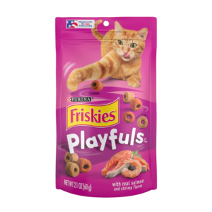 Purina Friskies Playfuls Salmon & Shrimp Flavor Treats for Cats, 2.1 oz Pouch