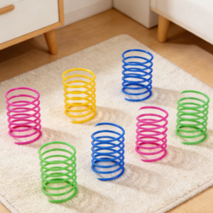 Multi-Coloured Cat Spring Toy Spiral Coils for Active Play (One Hundred and Eighty Pack)