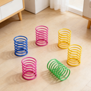 Pet Wide Plastic Cat Spring Toy Spiral Coils in Assorted Colours (Three Hundred Pack)