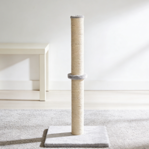 Grey Vertical Cat Scratching Post with Sisal Rope and Soft Plush (Three Pack)